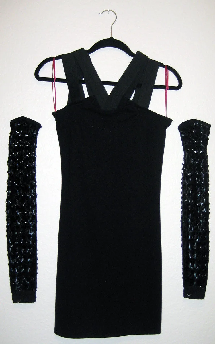 V-neck black strap dress size Small