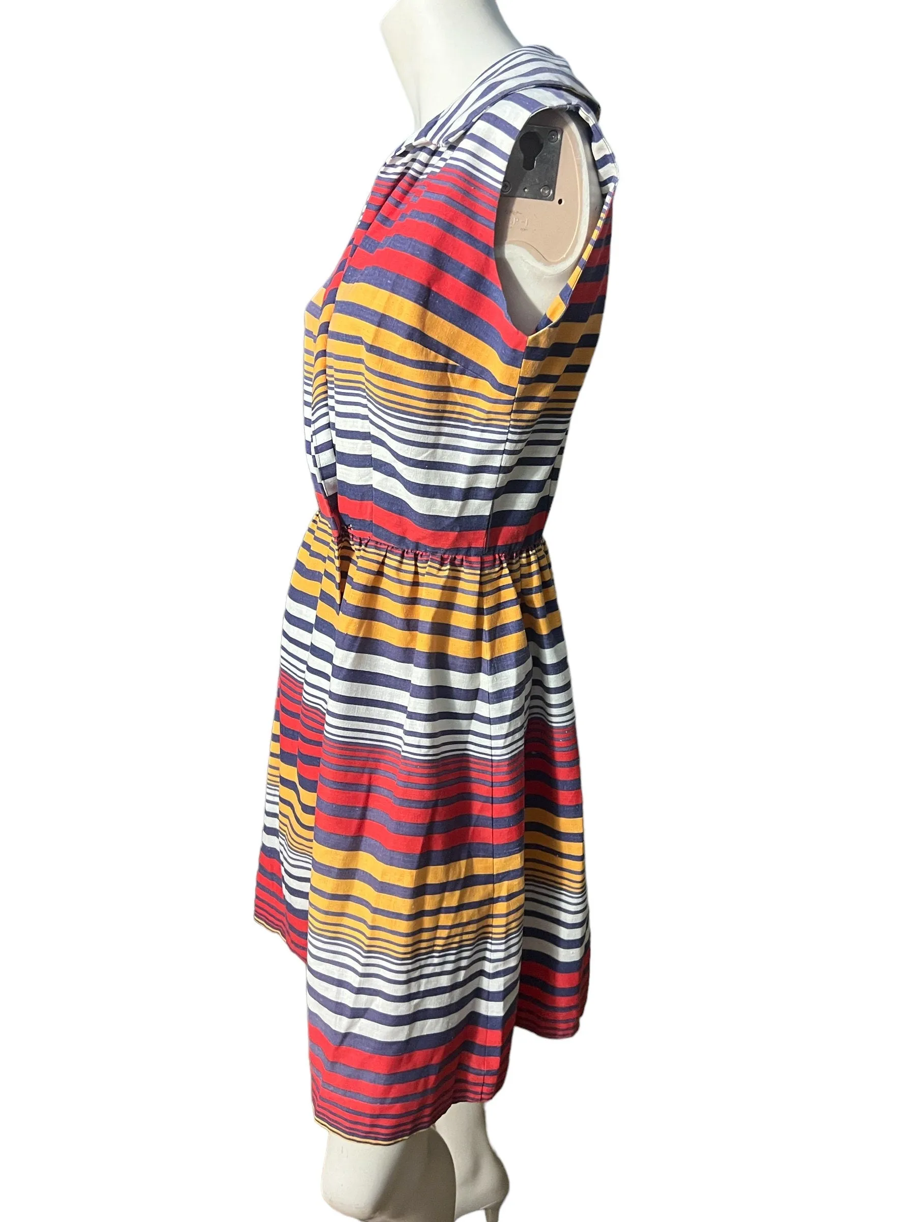 Vintage 60's striped wrap dress M Jeune Leique by Cherberg