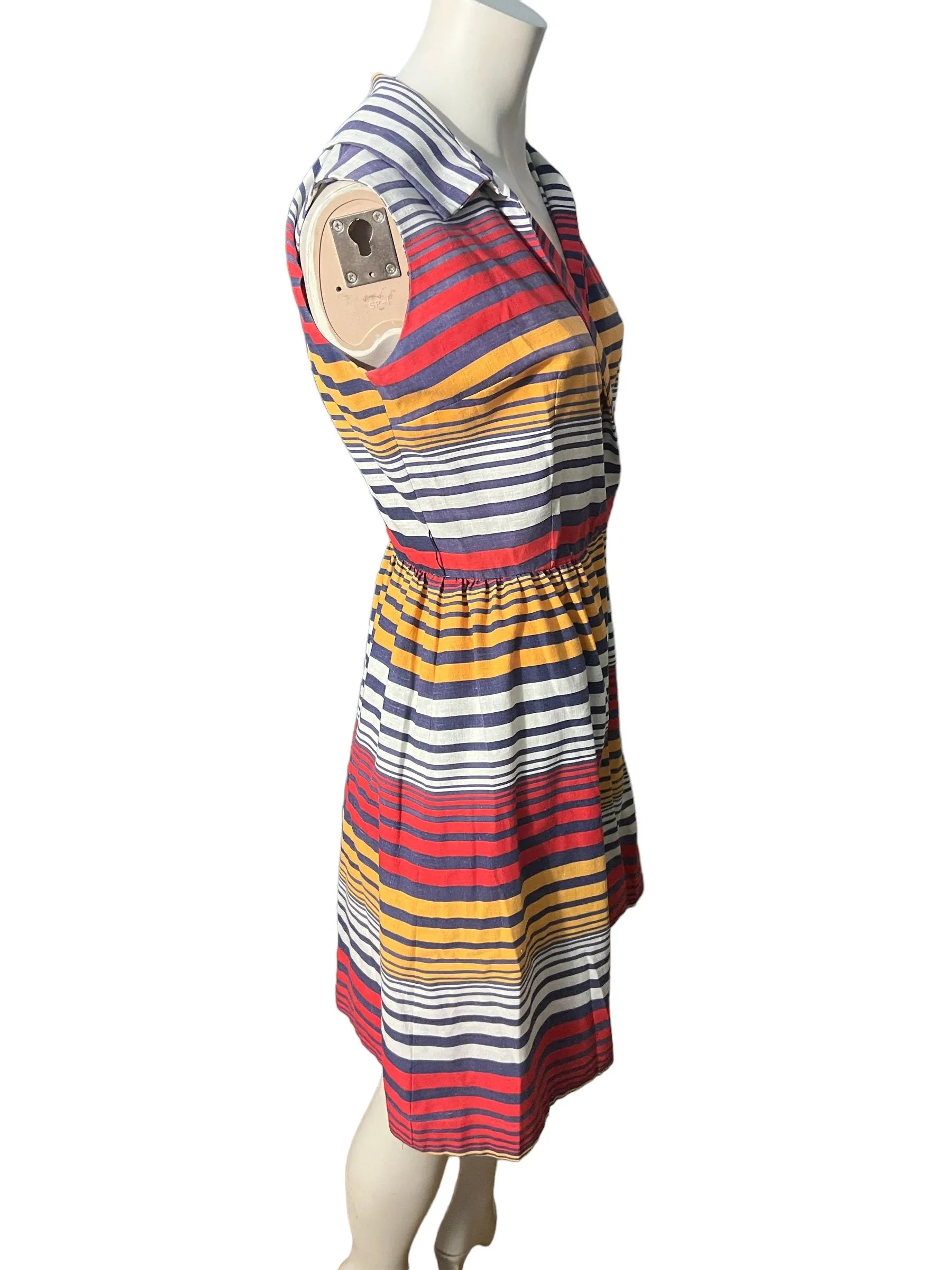 Vintage 60's striped wrap dress M Jeune Leique by Cherberg