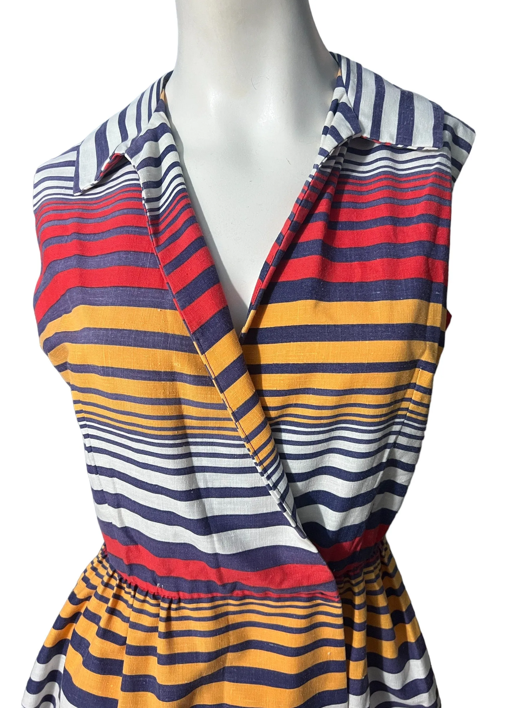 Vintage 60's striped wrap dress M Jeune Leique by Cherberg