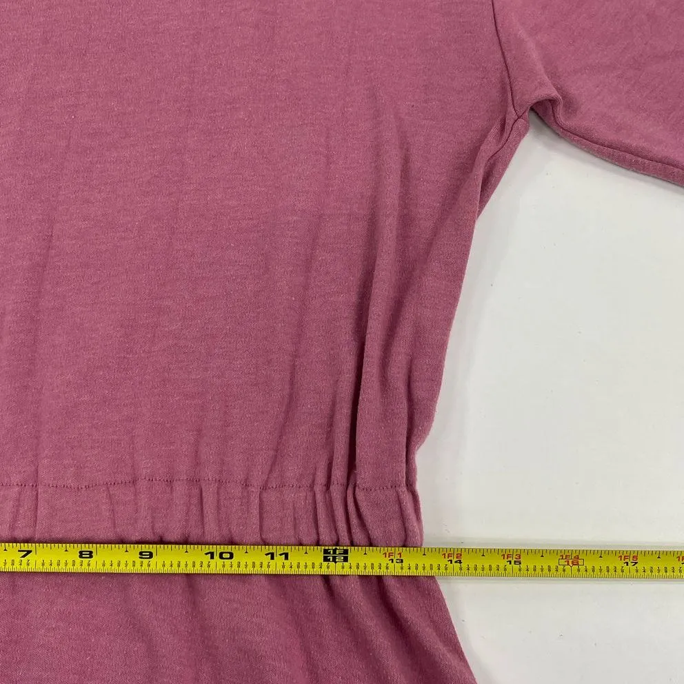 Vintage Women's FADS Pink Knit Long Sleeve Maxi Dress - Size Small