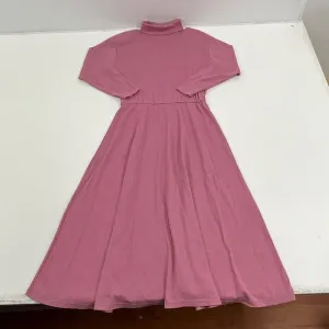 Vintage Women's FADS Pink Knit Long Sleeve Maxi Dress - Size Small