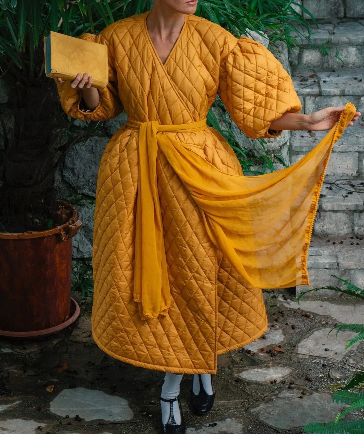 Waffle Loose Long Cotton Coat