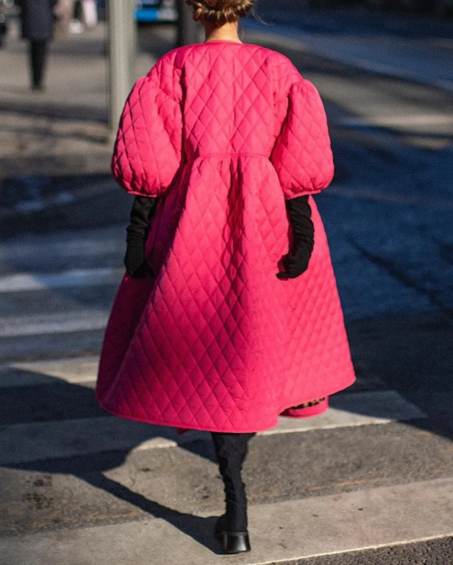Waffle Loose Long Cotton Coat