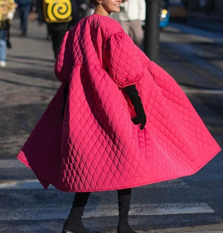 Waffle Loose Long Cotton Coat
