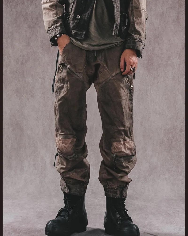 Wasteland Wear 3D Cut Distressed Double-Layer Cargo Pants