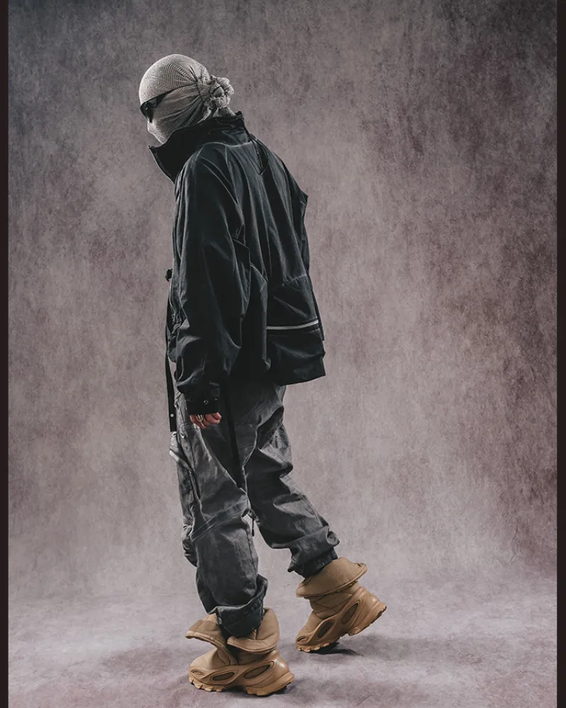 Wasteland Wear 3D Cut Distressed Double-Layer Cargo Pants