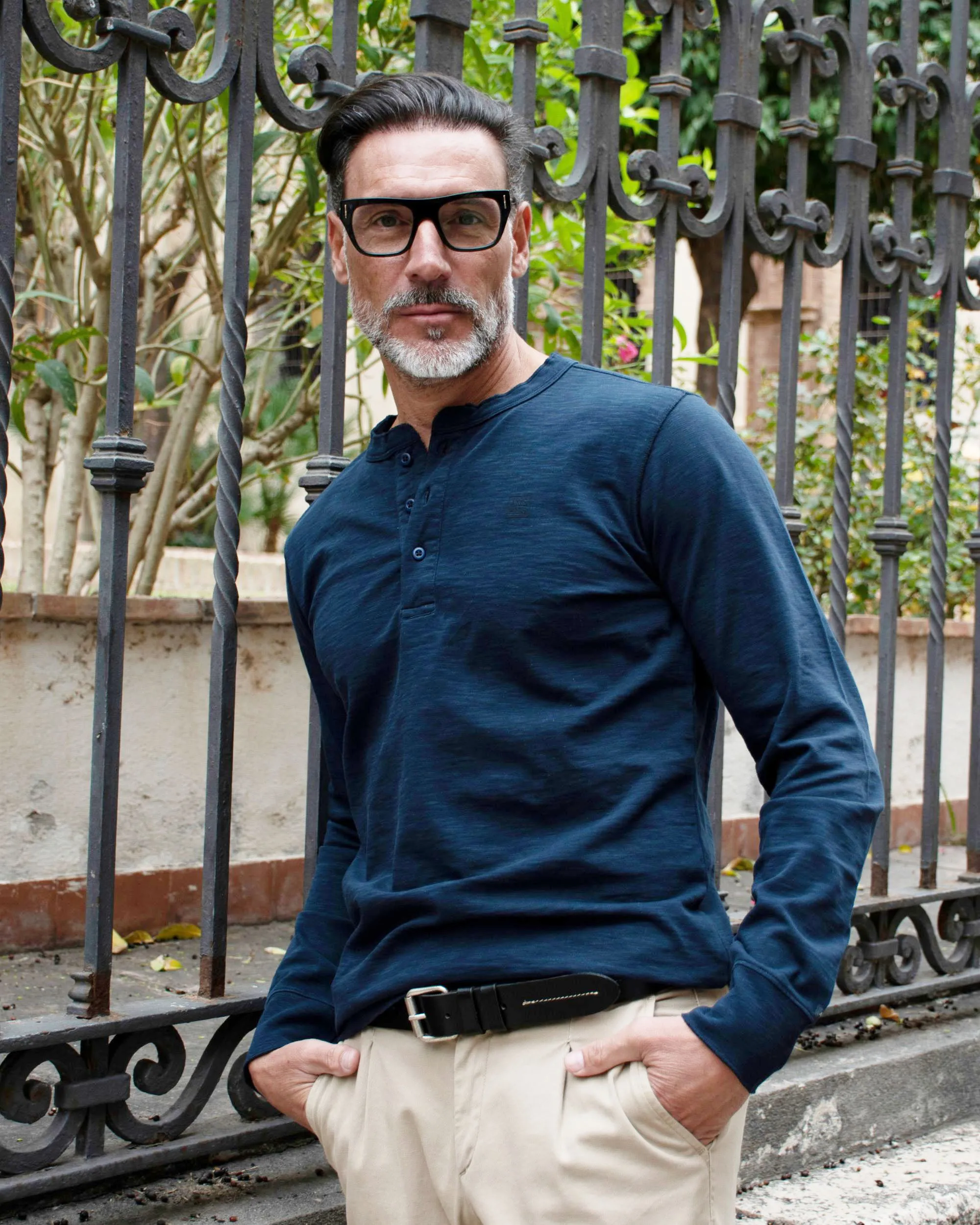 Wayne | Long Sleeve Henley Shirt
