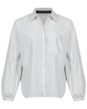 White Cotton Poplin Blouse