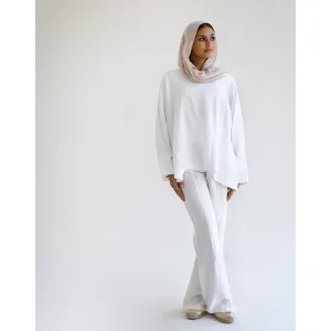 White flared leg co-ord set