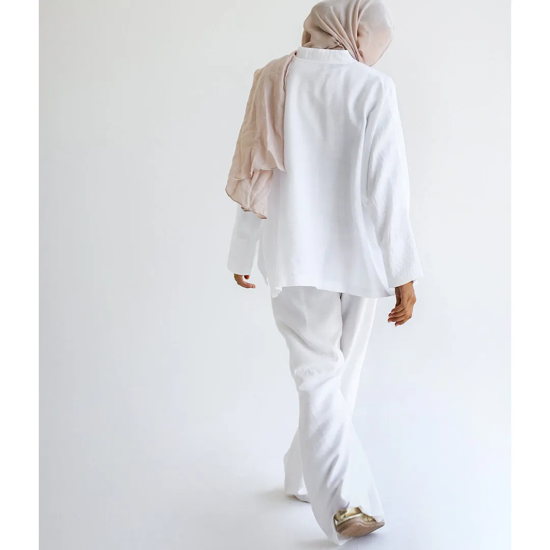 White flared leg co-ord set