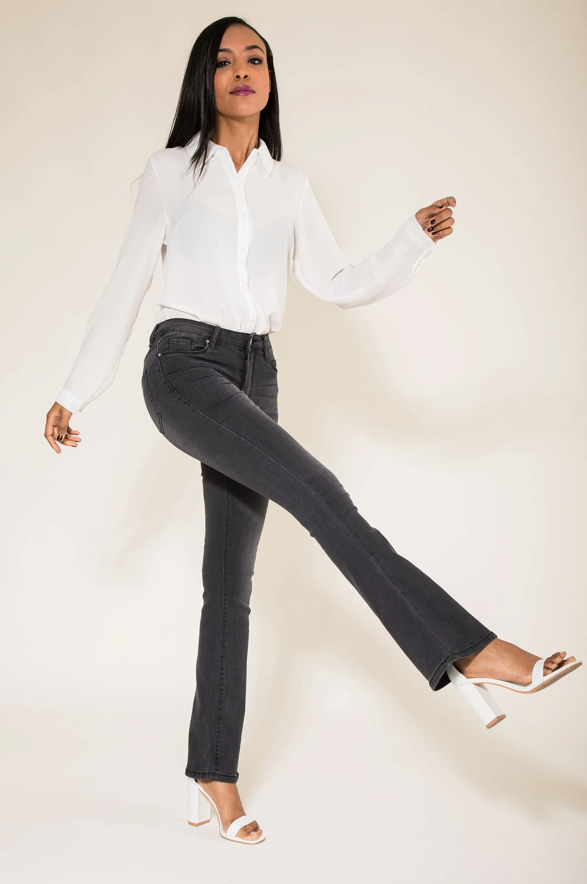 Wholesale Grey Flared Trousers