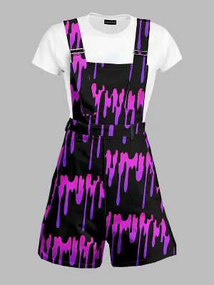 Women Melting Overall Shorts