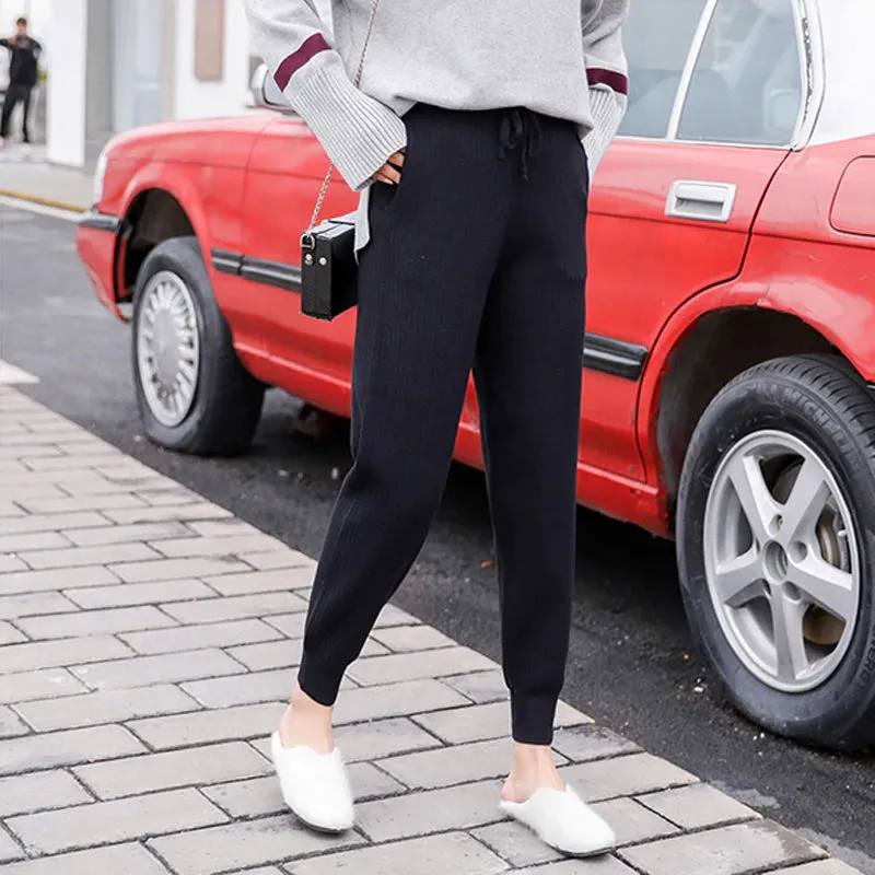 Women's Autumn/Winter Casual Warm Mid Waist Pants