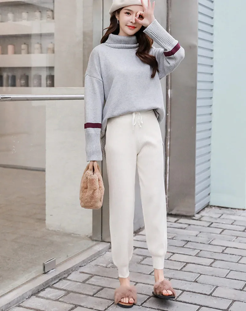 Women's Autumn/Winter Casual Warm Mid Waist Pants
