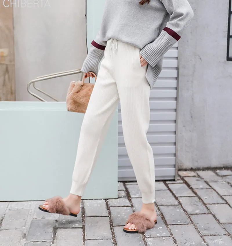 Women's Autumn/Winter Casual Warm Mid Waist Pants