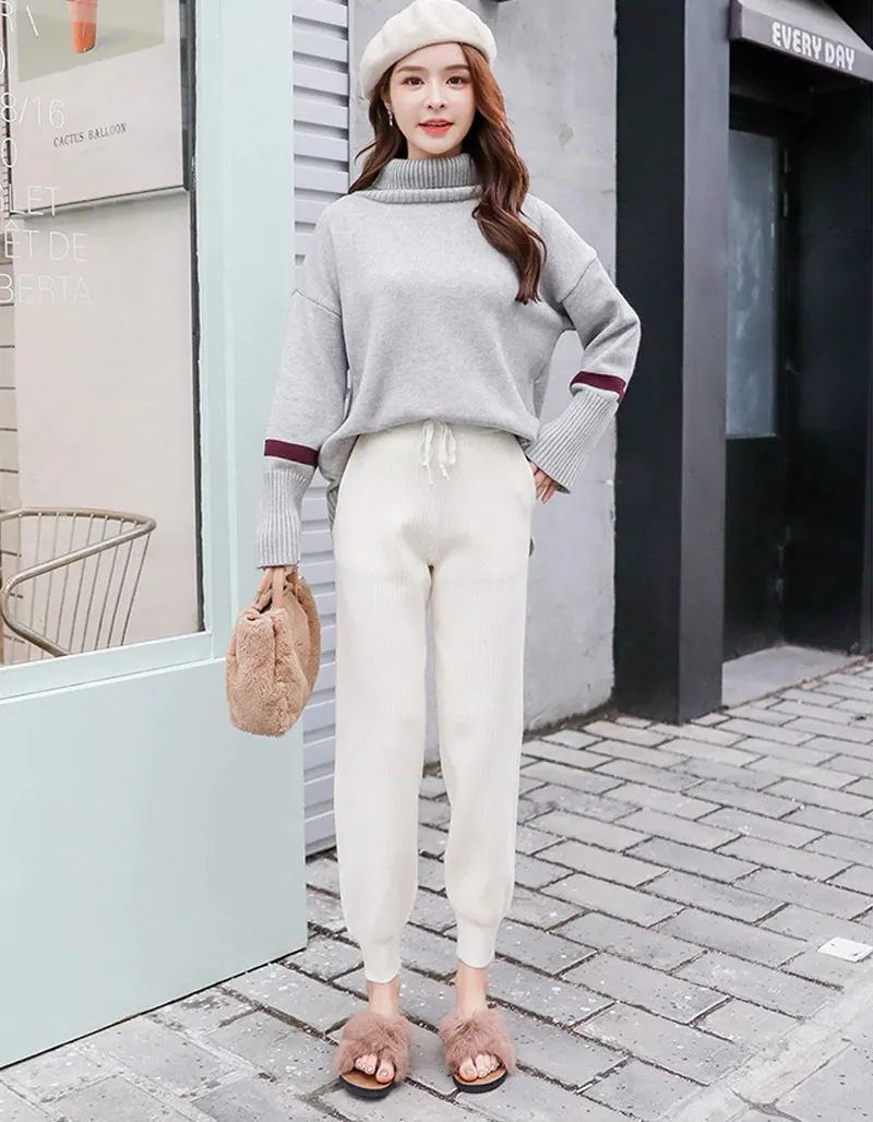 Women's Autumn/Winter Casual Warm Mid Waist Pants