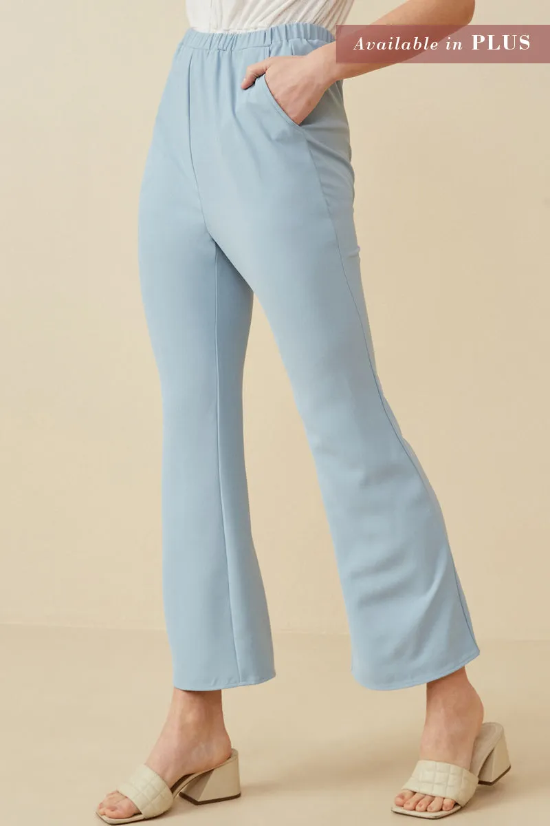 Womens Elastic Waist Flared Bottom Pants