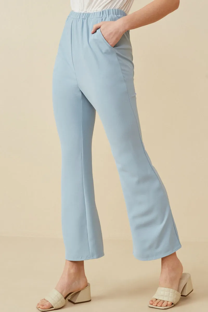 Womens Elastic Waist Flared Bottom Pants