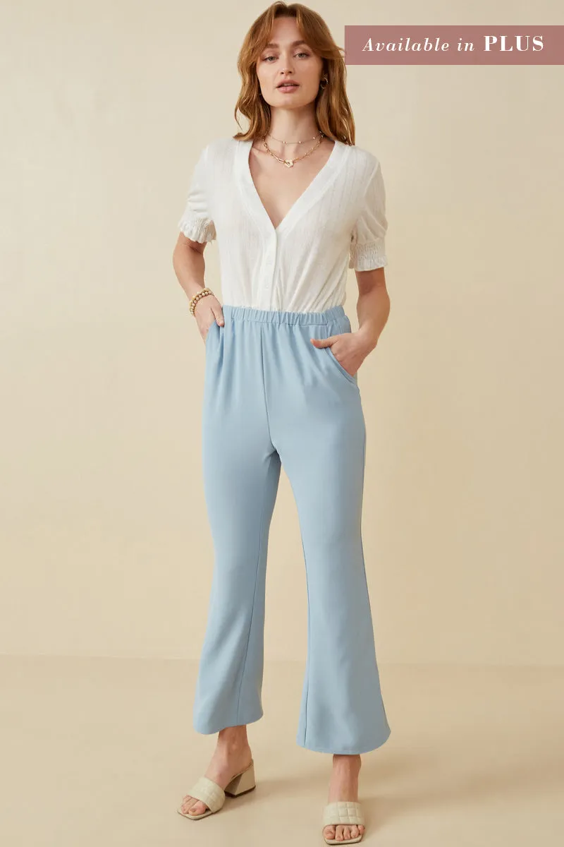 Womens Elastic Waist Flared Bottom Pants