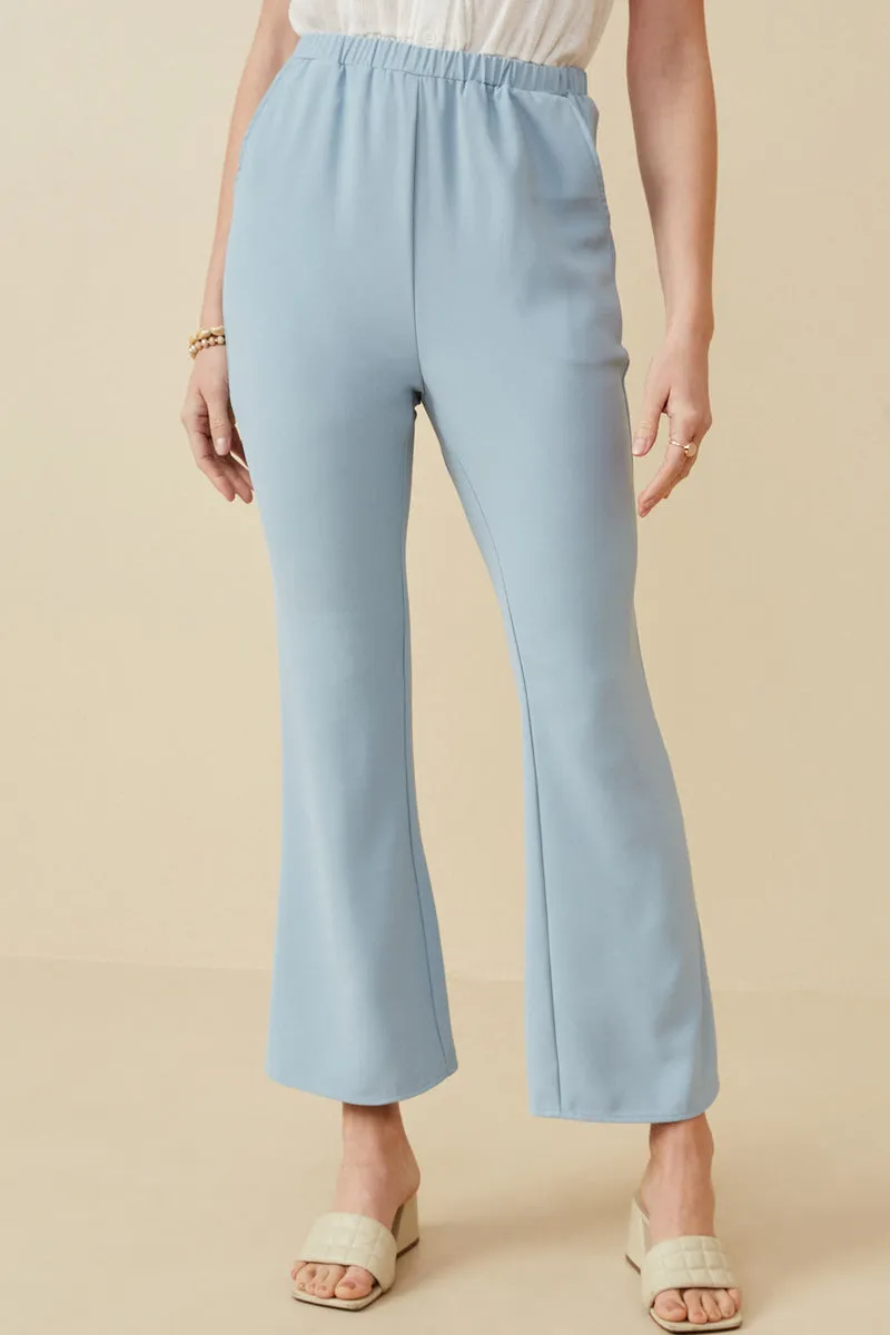 Womens Elastic Waist Flared Bottom Pants