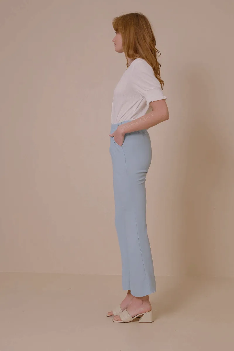 Womens Elastic Waist Flared Bottom Pants