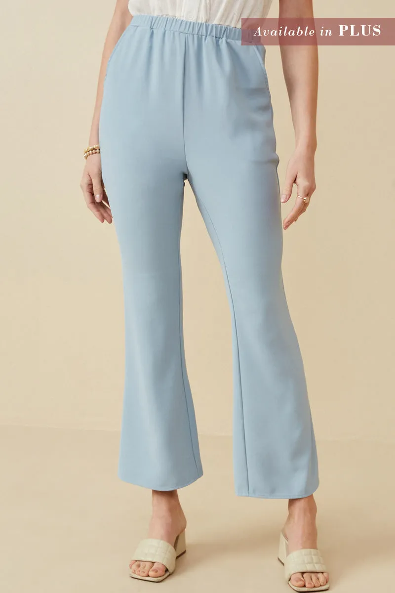 Womens Elastic Waist Flared Bottom Pants