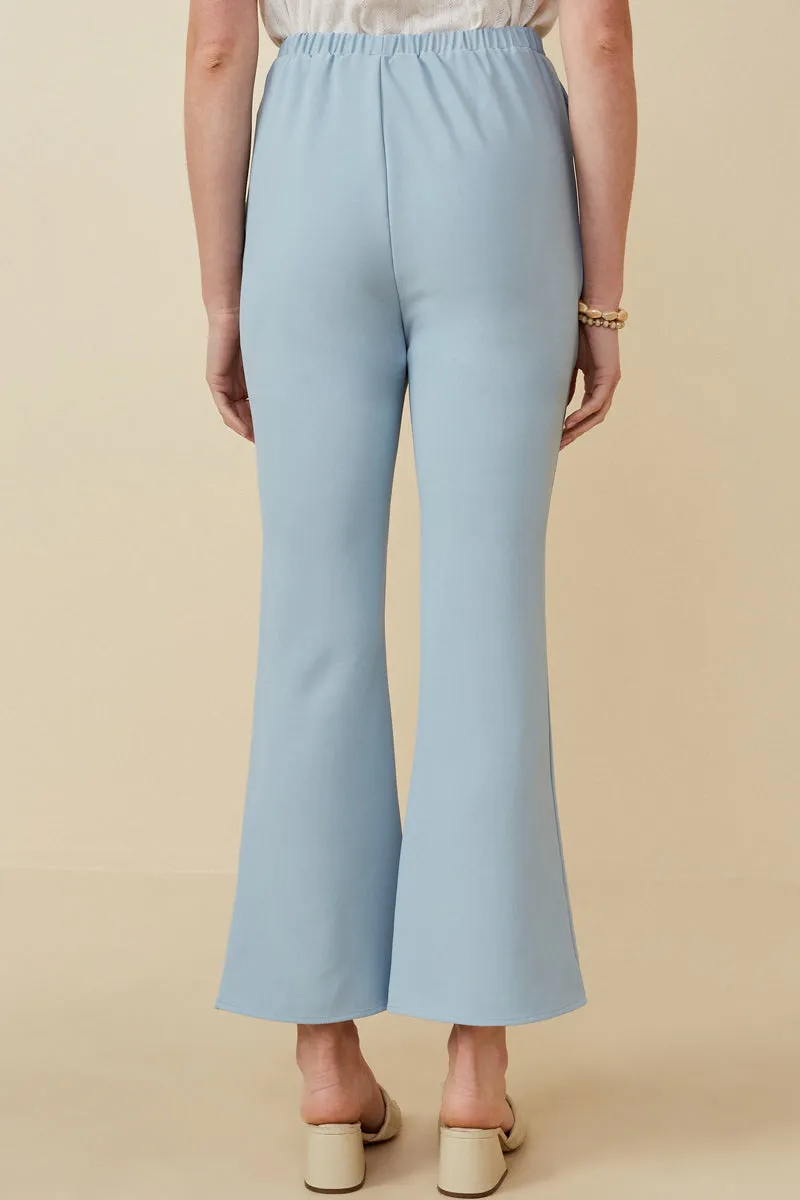 Womens Elastic Waist Flared Bottom Pants
