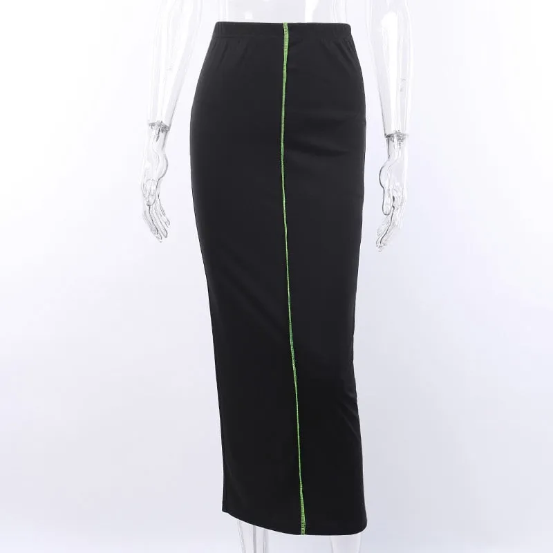 Women's Long Sleeve Elastic Skinny Two-Piece Dress With Stripes