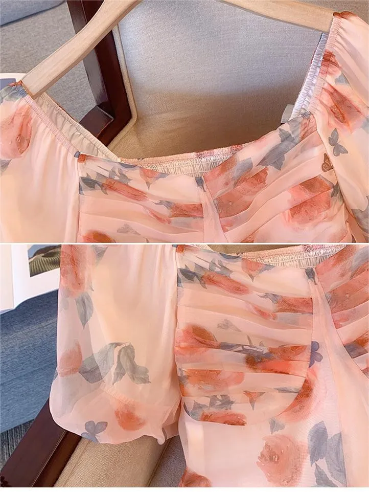 Women's Short Sleeve Tea Dresses 529977 - L