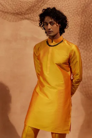 Yellow - Tagai Silk Kurta Set