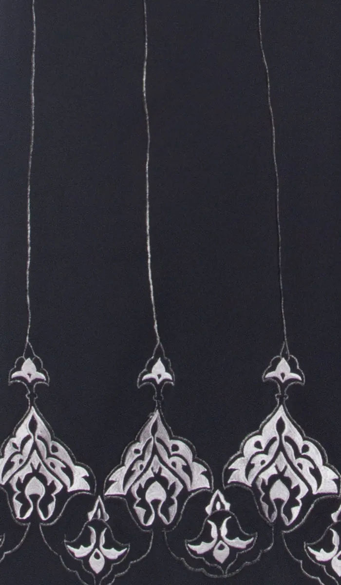 Zaira Embroidered Formal Muslim Evening Dress - Gray - FINAL SALE