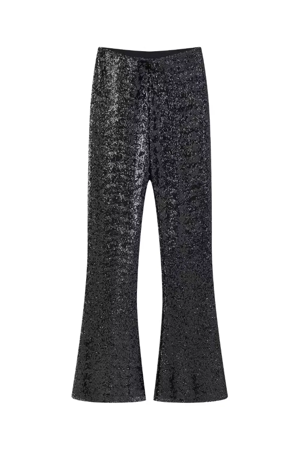 'Zoe' High-Waist Sequinned Flared Pants (2 Colors)